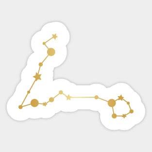 Pisces Zodiac Constellation in Gold Sticker